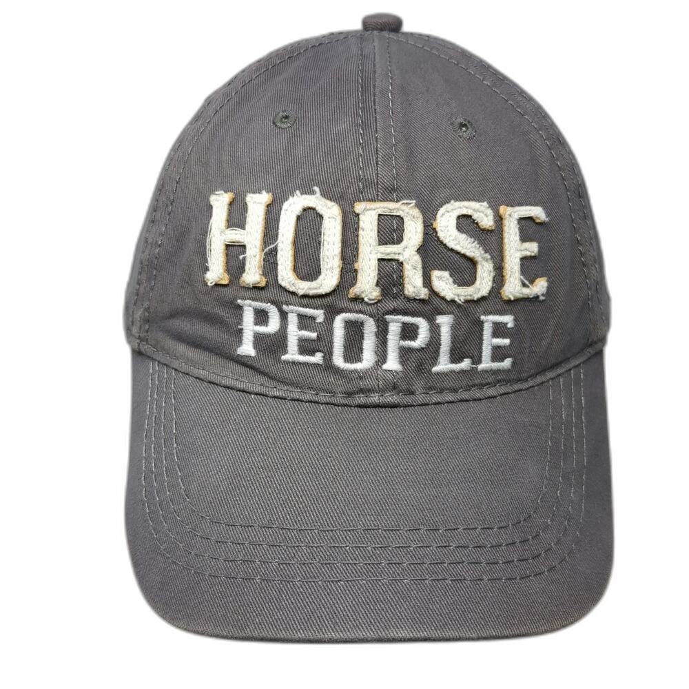 We People Baseball Cap Gray One Size Horse People Distressed Slideback Hat